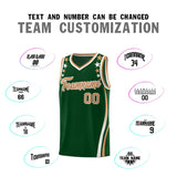 Custom Green Shoulders Star Pattern Side Color Block Sports Uniform Basketball Jersey
