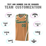 Custom Light Brown Shoulders Star Pattern Side Color Block Sports Uniform Basketball Jersey
