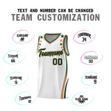 Custom White Shoulders Star Pattern Side Color Block Sports Uniform Basketball Jersey