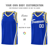 Custom Royal Shoulders Star Pattern Side Color Block Sports Uniform Basketball Jersey