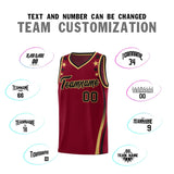 Custom Crimson Shoulders Star Pattern Side Color Block Sports Uniform Basketball Jersey