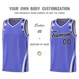 Custom Purple Shoulders Star Pattern Side Color Block Sports Uniform Basketball Jersey