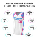 Custom White Shoulders Star Pattern Side Color Block Sports Uniform Basketball Jersey
