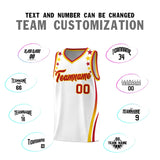 Custom White Shoulders Star Pattern Side Color Block Sports Uniform Basketball Jersey
