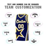 Custom Navy Shoulder Stars Graffiti Pattern Sets Basketball Jersey