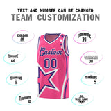 Custom Pink Shoulder Stars Graffiti Pattern Sets Basketball Jersey