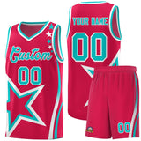 Custom Red Shoulder Stars Graffiti Pattern Sets Basketball Jersey