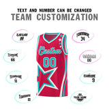 Custom Red Shoulder Stars Graffiti Pattern Sets Basketball Jersey