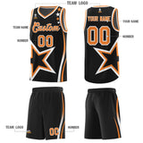 Custom Black Shoulder Stars Graffiti Pattern Sets Basketball Jersey