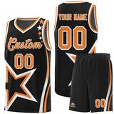 Custom Black Shoulder Stars Graffiti Pattern Sets Basketball Jersey