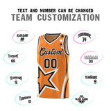 Custom Gold Orange Shoulder Stars Graffiti Pattern Sets Basketball Jersey