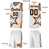 Custom White Shoulder Stars Graffiti Pattern Sets Basketball Jersey