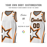 Custom White Shoulder Stars Graffiti Pattern Sets Basketball Jersey