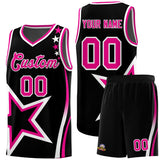 Custom Black Shoulder Stars Graffiti Pattern Sets Basketball Jersey