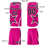 Custom Pink Shoulder Stars Graffiti Pattern Sets Basketball Jersey