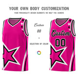 Custom Pink Shoulder Stars Graffiti Pattern Sets Basketball Jersey