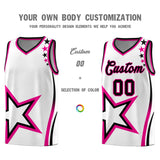 Custom White Shoulder Stars Graffiti Pattern Sets Basketball Jersey