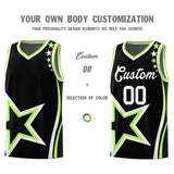 Custom Black Shoulder Stars Graffiti Pattern Sets Basketball Jersey