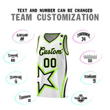 Custom White Shoulder Stars Graffiti Pattern Sets Basketball Jersey