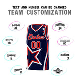Custom Navy Shoulder Stars Graffiti Pattern Sets Basketball Jersey