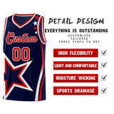 Custom Navy Shoulder Stars Graffiti Pattern Sets Basketball Jersey