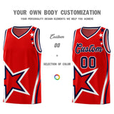 Custom Red Shoulder Stars Graffiti Pattern Sets Basketball Jersey