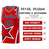 Custom Red Shoulder Stars Graffiti Pattern Sets Basketball Jersey