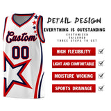 Custom White Shoulder Stars Graffiti Pattern Sets Basketball Jersey