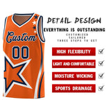 Custom Gold Orange Shoulder Stars Graffiti Pattern Sets Basketball Jersey