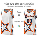 Custom White Shoulder Stars Graffiti Pattern Sets Basketball Jersey