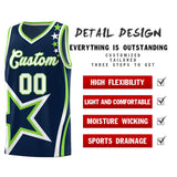 Custom Navy Shoulder Stars Graffiti Pattern Sets Basketball Jersey