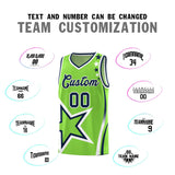 Custom Neon Green Shoulder Stars Graffiti Pattern Sets Basketball Jersey