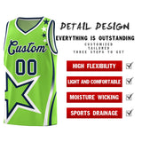 Custom Neon Green Shoulder Stars Graffiti Pattern Sets Basketball Jersey