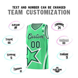 Custom Green Shoulder Stars Graffiti Pattern Sets Basketball Jersey