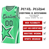 Custom Green Shoulder Stars Graffiti Pattern Sets Basketball Jersey