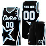 Custom Black Shoulder Stars Graffiti Pattern Sets Basketball Jersey