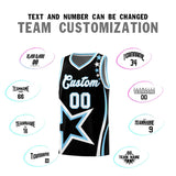 Custom Black Shoulder Stars Graffiti Pattern Sets Basketball Jersey