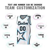 Custom White Shoulder Stars Graffiti Pattern Sets Basketball Jersey