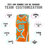 Custom Orange Shoulder Stars Graffiti Pattern Sets Basketball Jersey