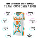 Custom White Shoulder Stars Graffiti Pattern Sets Basketball Jersey