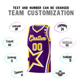 Custom Purple Shoulder Stars Graffiti Pattern Sets Basketball Jersey