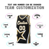 Custom Black Shoulder Stars Graffiti Pattern Sets Basketball Jersey