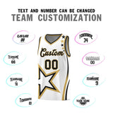 Custom White Shoulder Stars Graffiti Pattern Sets Basketball Jersey