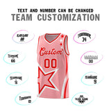 Custom Light Pink Shoulder Stars Graffiti Pattern Sets Basketball Jersey
