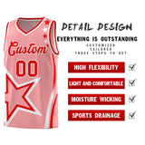 Custom Light Pink Shoulder Stars Graffiti Pattern Sets Basketball Jersey