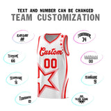 Custom White Shoulder Stars Graffiti Pattern Sets Basketball Jersey