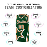 Custom Green Shoulder Stars Graffiti Pattern Sets Basketball Jersey
