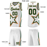 Custom White Shoulder Stars Graffiti Pattern Sets Basketball Jersey