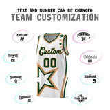 Custom White Shoulder Stars Graffiti Pattern Sets Basketball Jersey