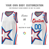 Custom White Shoulder Stars Graffiti Pattern Sets Basketball Jersey
